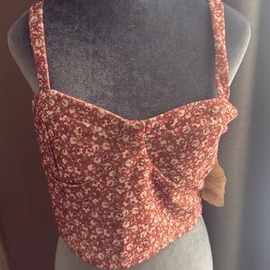 Altar'd State Red Floral Crop Top